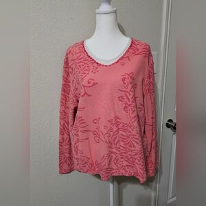 Long Sleeve Pink Floral Top